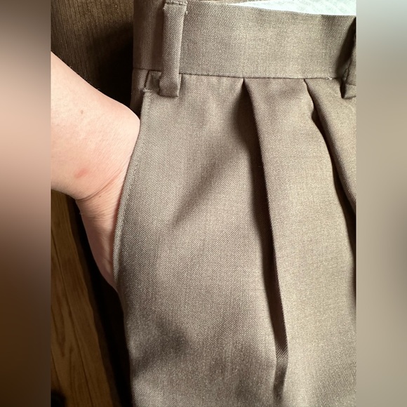 Chaps 1978  Brown Straight Cuffed Dress Pants Deep Pockets SZ 38 X 32 100% Wool - Picture 9 of 16